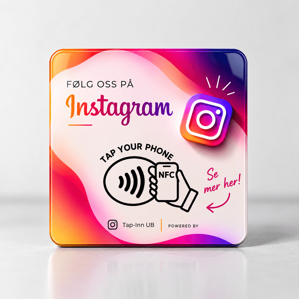 Instagram NFC-kort fra Tap Inn